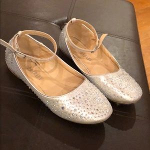 Silver Rhinestone Ankle Strap Dress Shoe